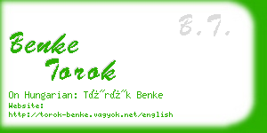 benke torok business card